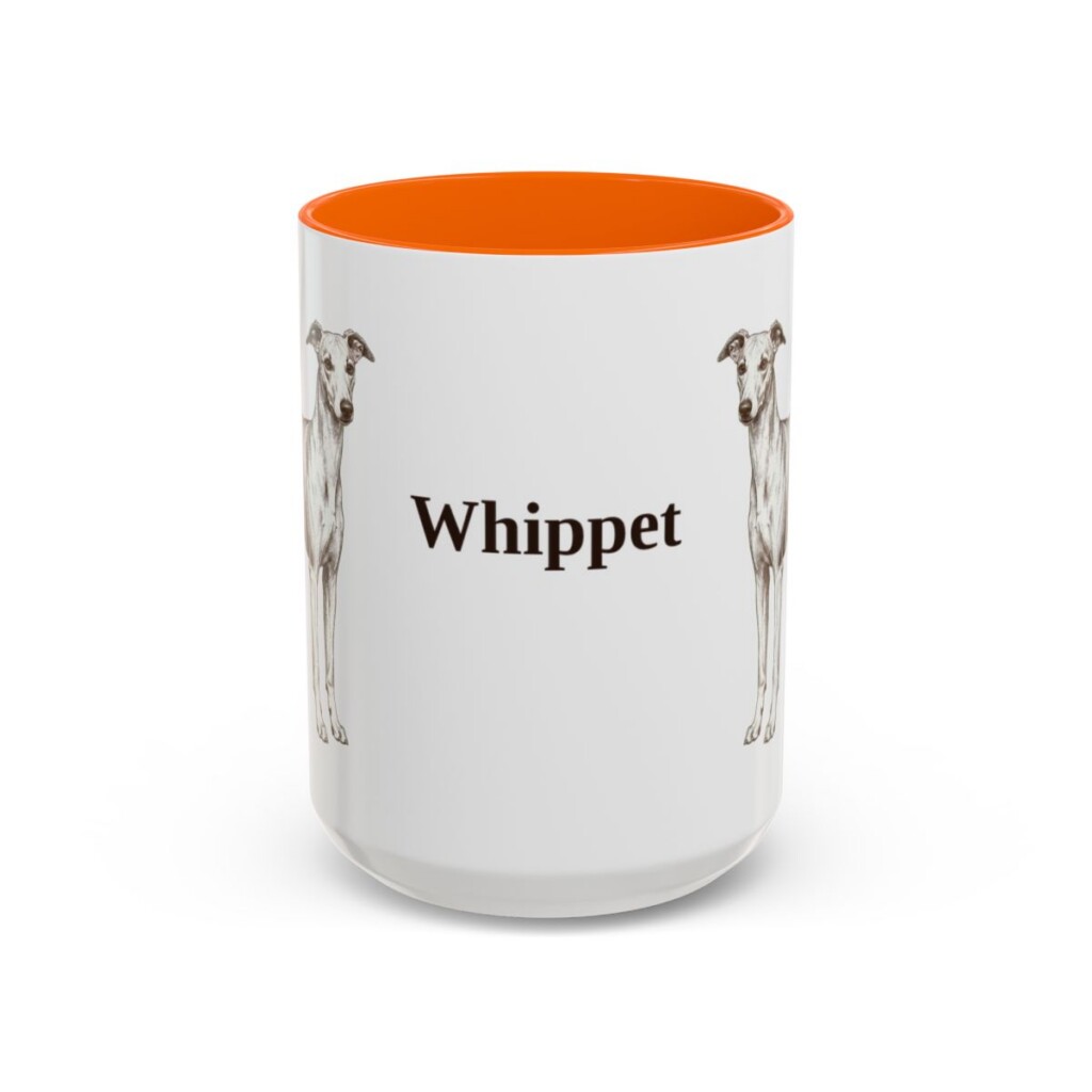 15oz Whippet Mug, Orange, front view