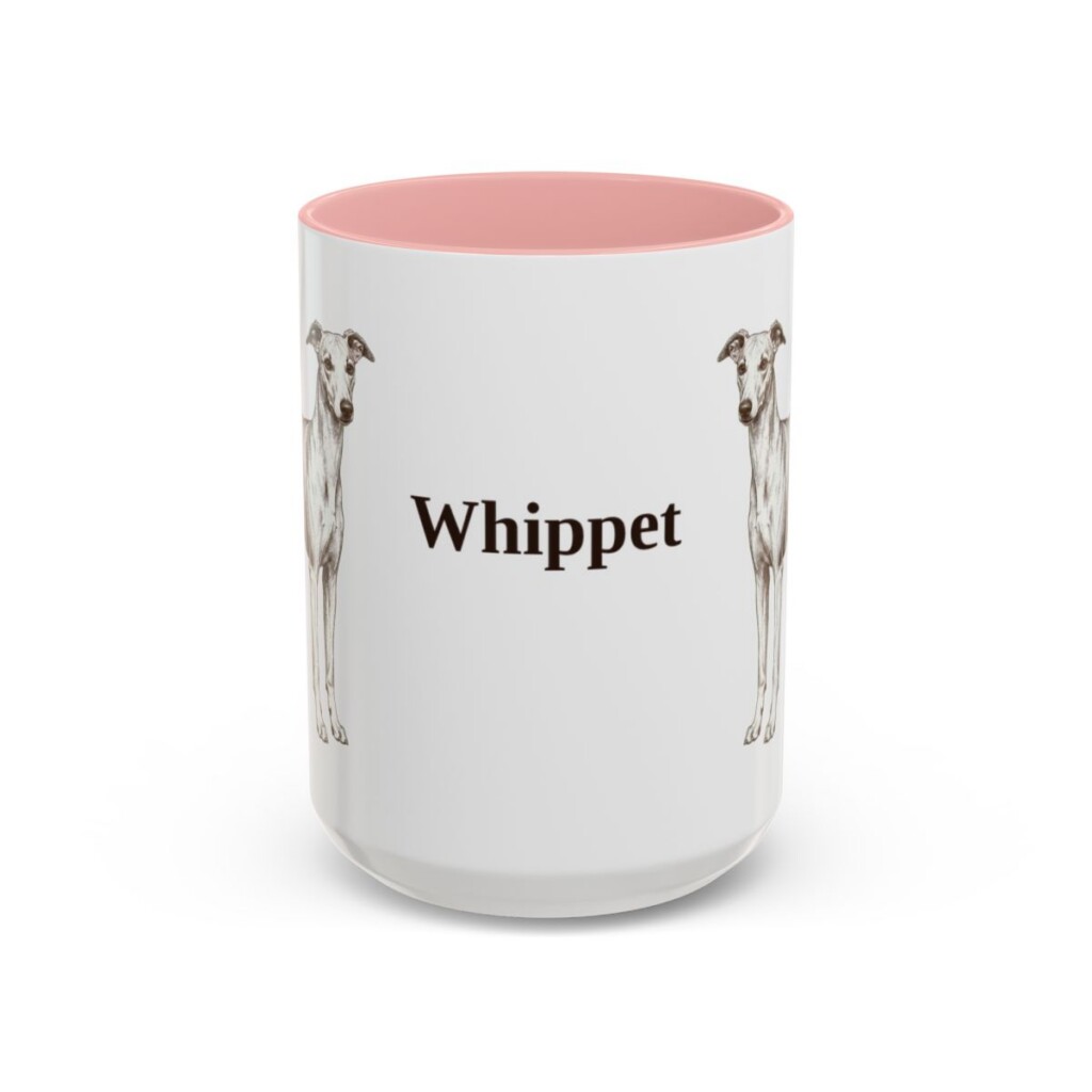 15oz Whippet Mug, Pink, front view