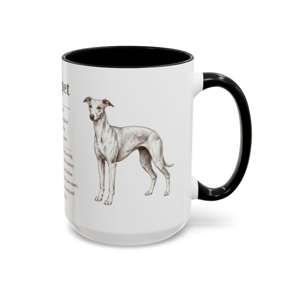 15oz Whippet Mug, Black, right side view