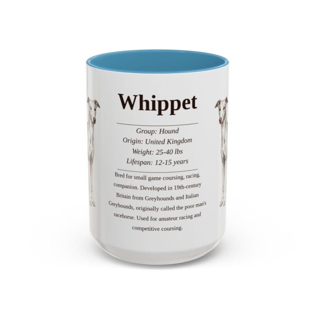 15oz Whippet Mug, Light Blue, front view