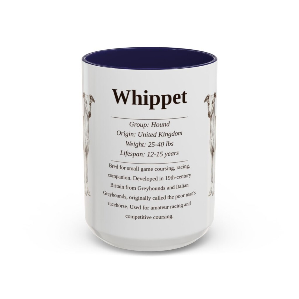 15oz Whippet Mug, Navy, front view