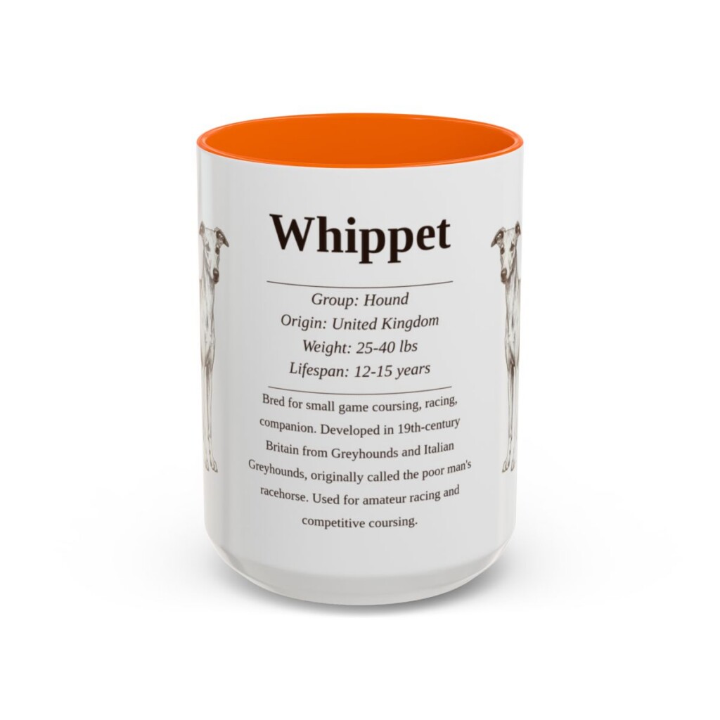 15oz Whippet Mug, Orange, front view