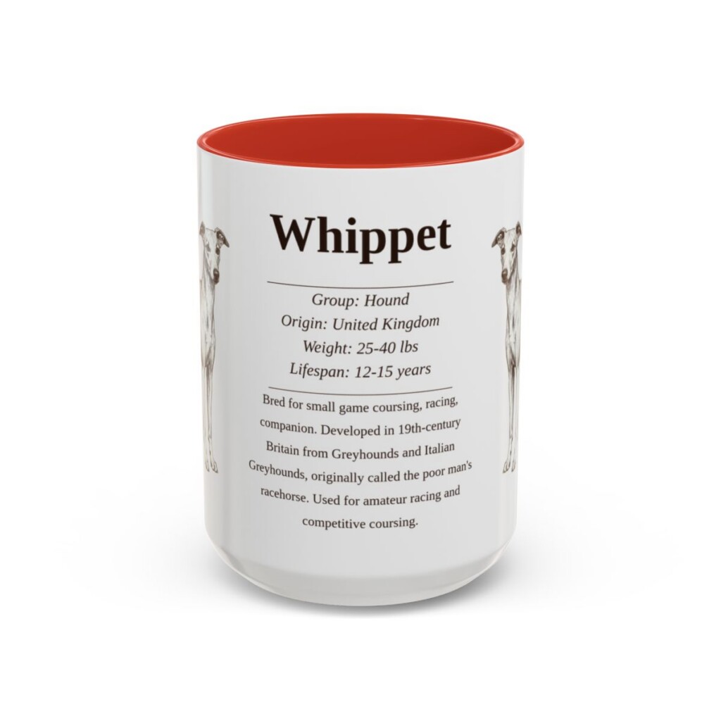 15oz Whippet Mug, Red, front view