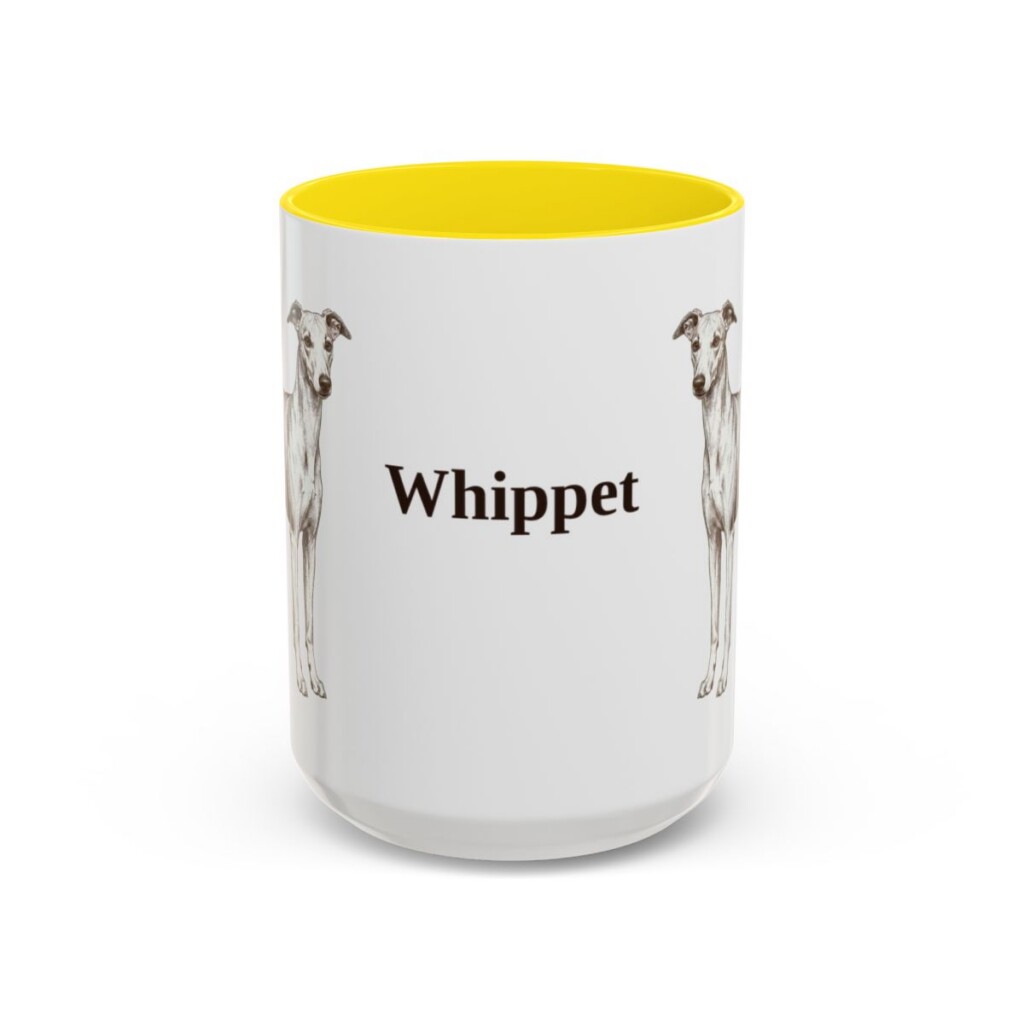 15oz Whippet Mug, Yellow, front view