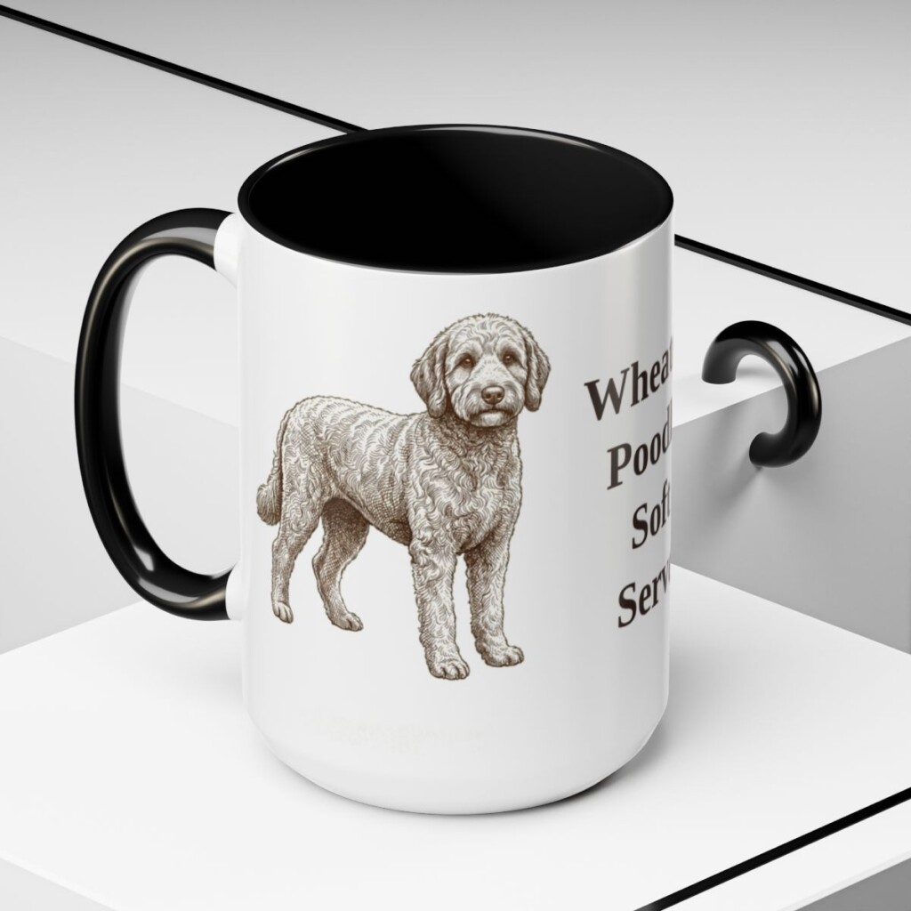 15oz Funny Whoodle Mug, Black, lifestyle photo