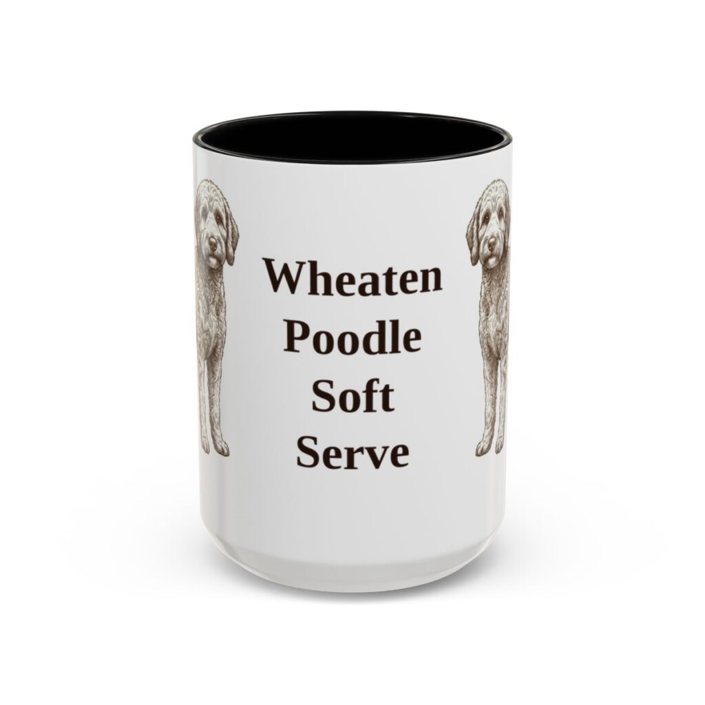 15oz Funny Whoodle Mug, Black, front view