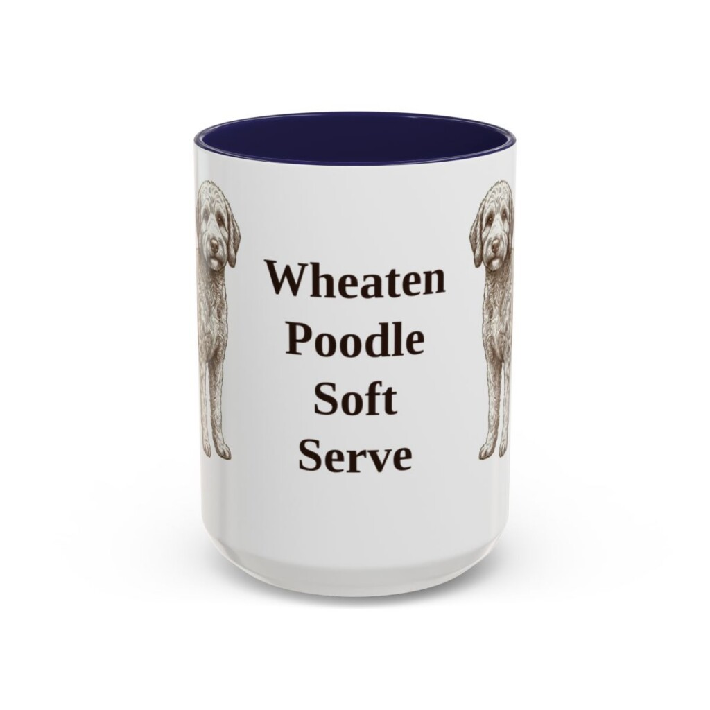 15oz Funny Whoodle Mug, Navy, front view