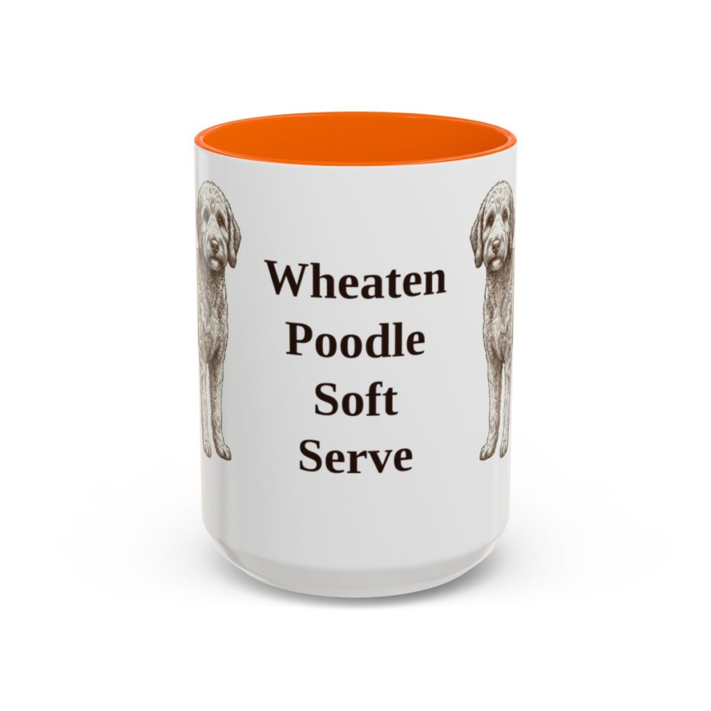 15oz Funny Whoodle Mug, Orange, front view