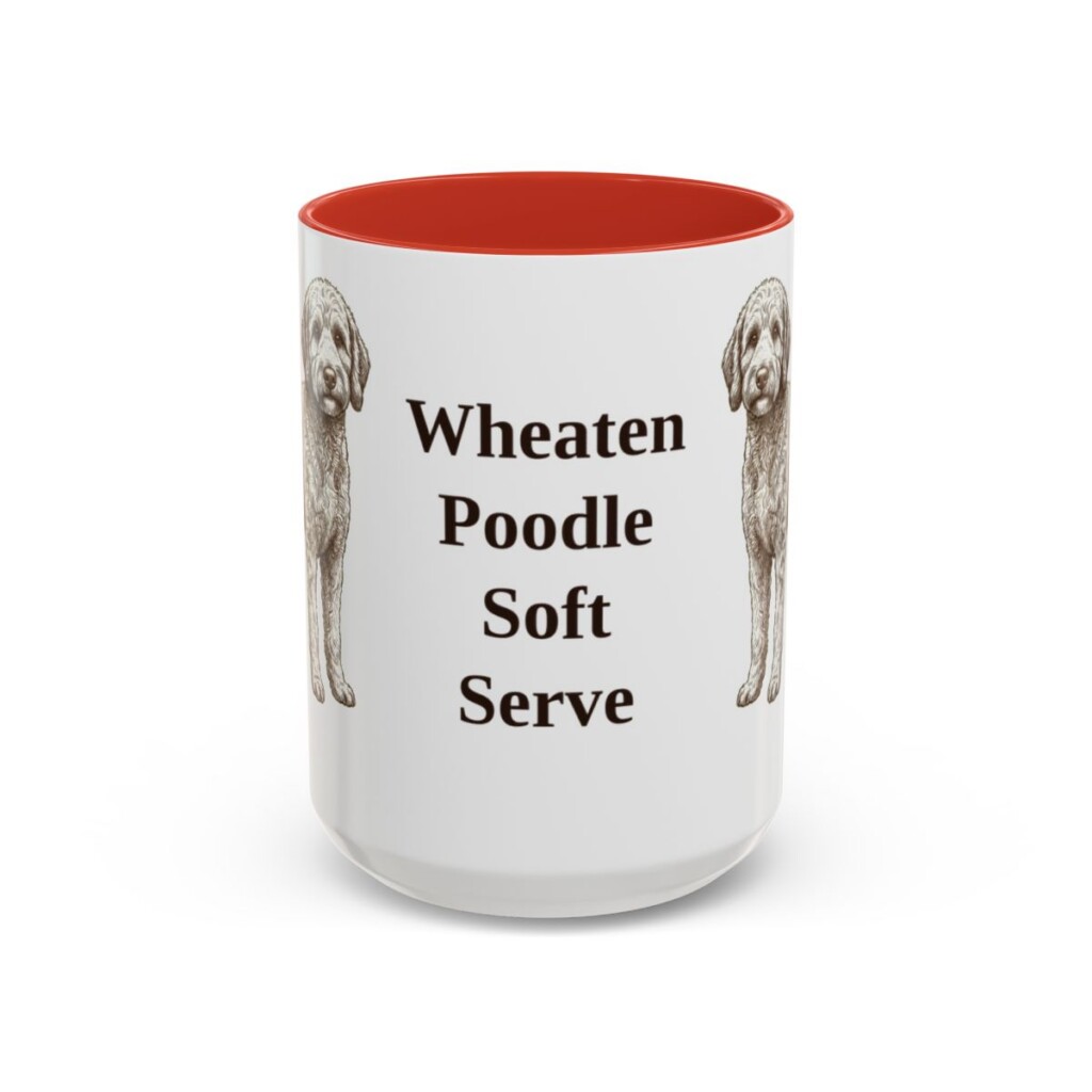 15oz Funny Whoodle Mug, Red, front view