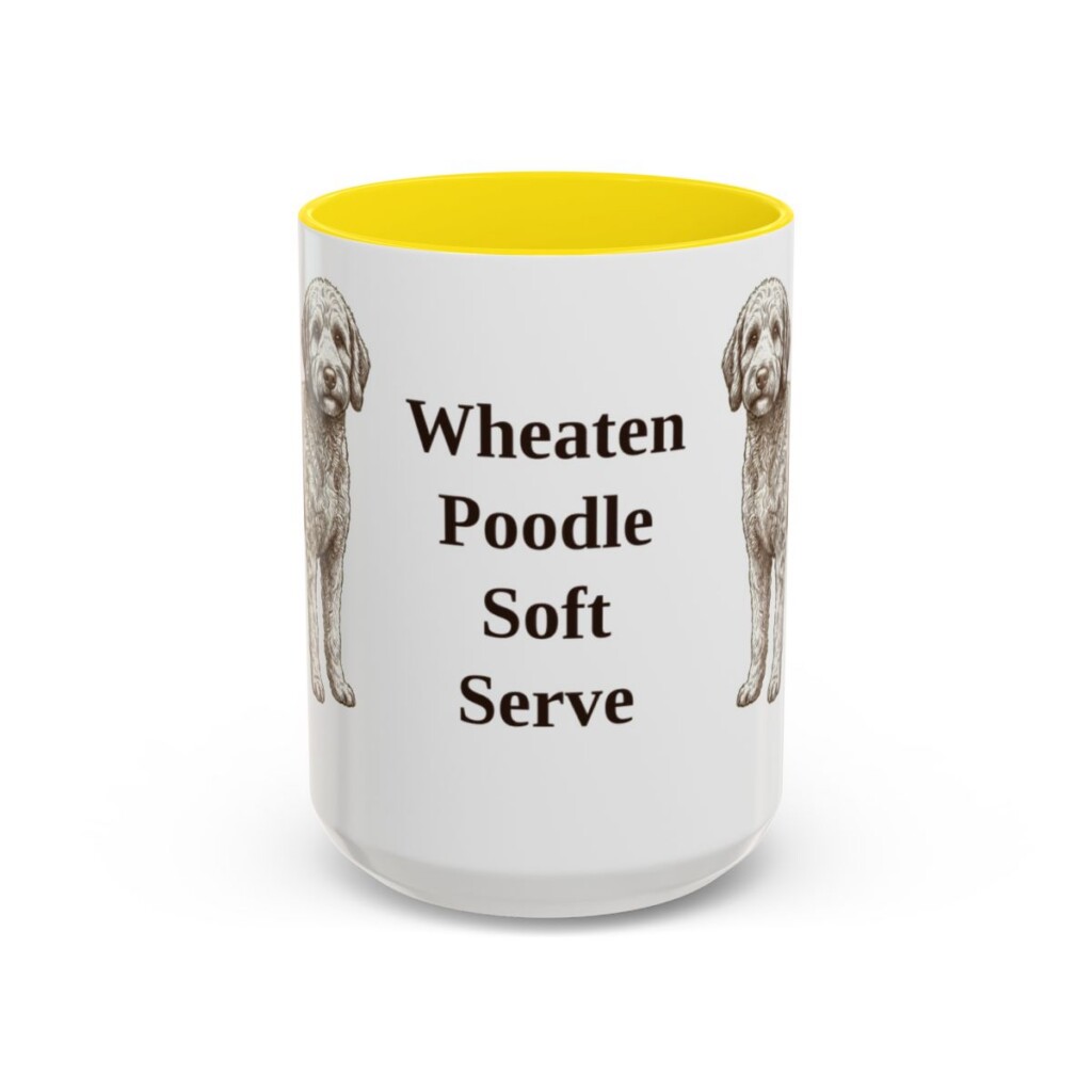 15oz Funny Whoodle Mug, Yellow, front view