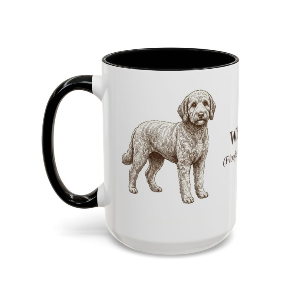 15oz Whoodle Latin Mug, Black, left side view