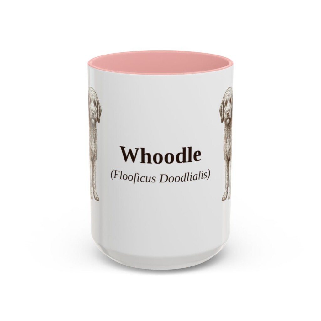 15oz Whoodle Latin Mug, Pink, front view