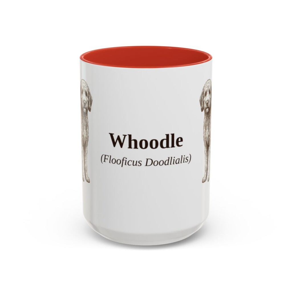 15oz Whoodle Latin Mug, Red, front view