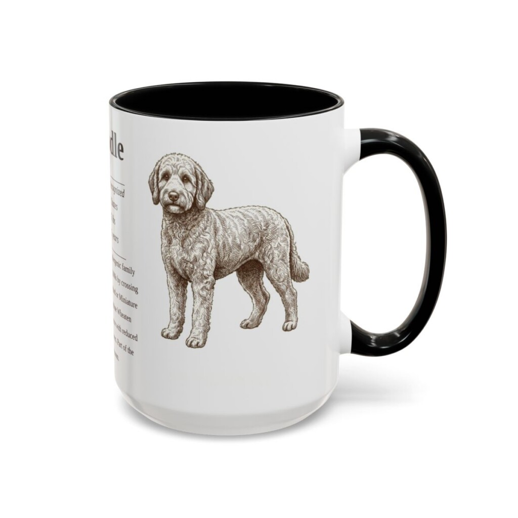 15oz Whoodle Mug, Black, right side view