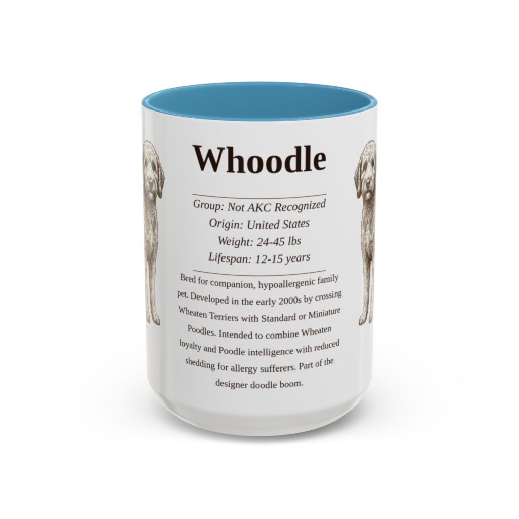 15oz Whoodle Mug, Light Blue, front view