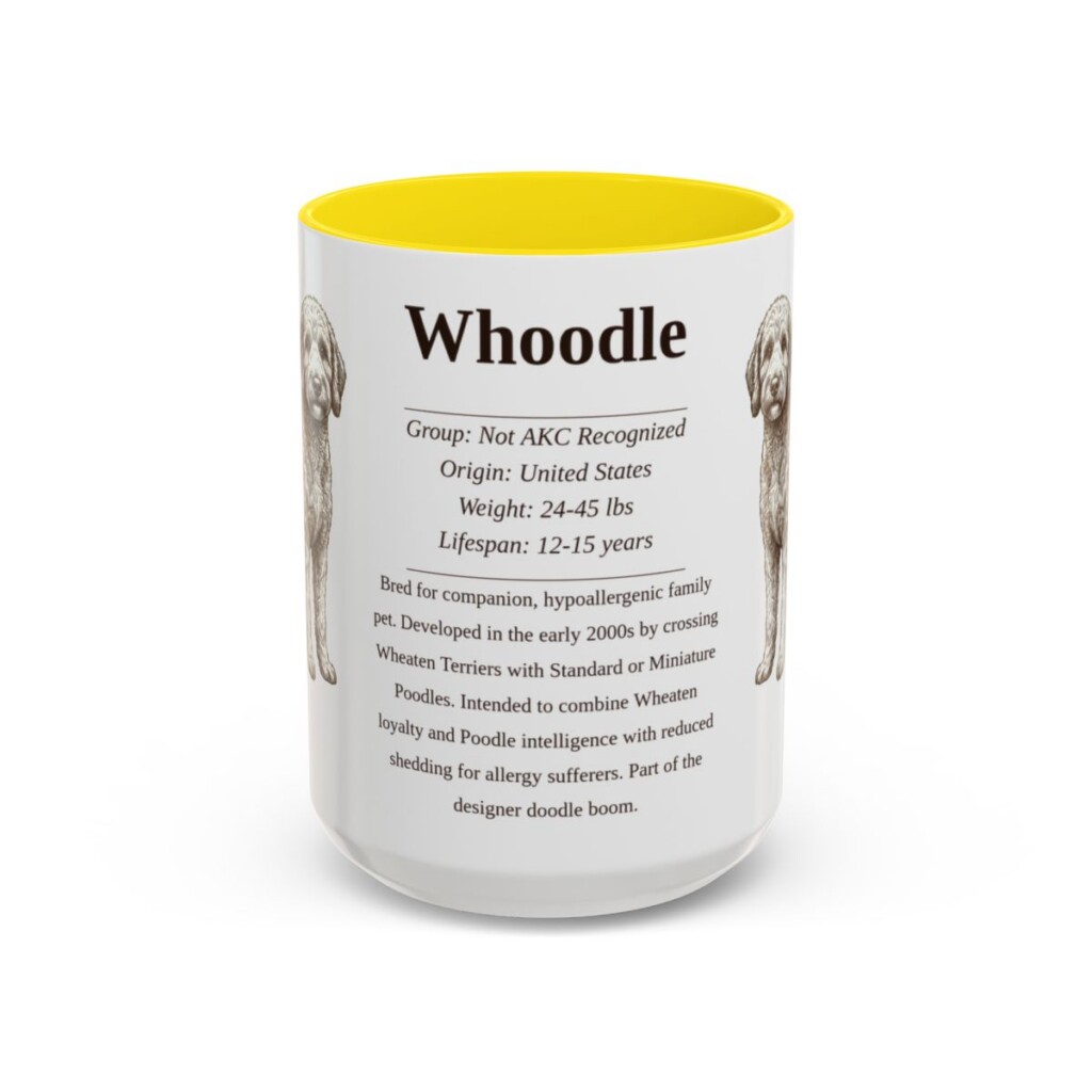 15oz Whoodle Mug, Yellow, front view