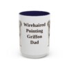 15oz Wirehaired Pointing Griffon Dog Dad Mug, Navy, front view