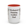 15oz Wirehaired Pointing Griffon Dog Dad Mug, Red, front view