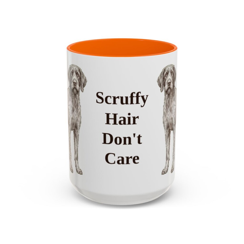 15oz Funny Wirehaired Pointing Griffon Mug, Orange, front view