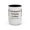 15oz Wirehaired Pointing Griffon Latin Mug, Black, front view