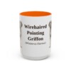 15oz Wirehaired Pointing Griffon Latin Mug, Orange, front view