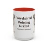 15oz Wirehaired Pointing Griffon Latin Mug, Red, front view