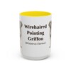15oz Wirehaired Pointing Griffon Latin Mug, Yellow, front view