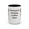 15oz Wirehaired Pointing Griffon Dog Mom Mug, Black, front view