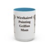 15oz Wirehaired Pointing Griffon Dog Mom Mug, Light Blue, front view