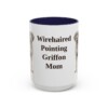15oz Wirehaired Pointing Griffon Dog Mom Mug, Navy, front view