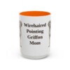 15oz Wirehaired Pointing Griffon Dog Mom Mug, Orange, front view