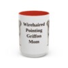 15oz Wirehaired Pointing Griffon Dog Mom Mug, Red, front view