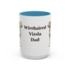 15oz Wirehaired Vizsla Dog Dad Mug, Light Blue, front view