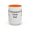 15oz Wirehaired Vizsla Dog Dad Mug, Orange, front view