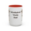 15oz Wirehaired Vizsla Dog Dad Mug, Red, front view