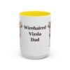 15oz Wirehaired Vizsla Dog Dad Mug, Yellow, front view