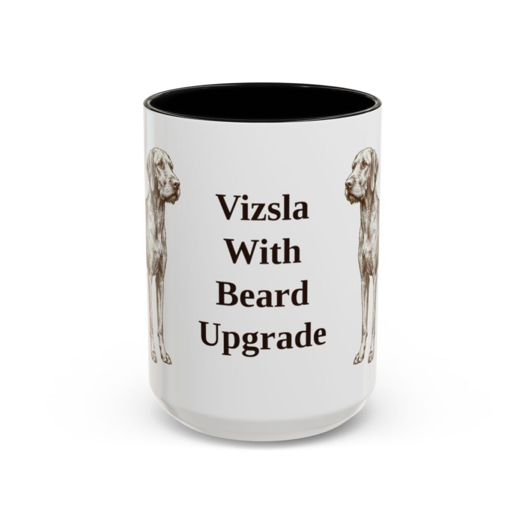 15oz Funny Wirehaired Vizsla Mug, Black, front view