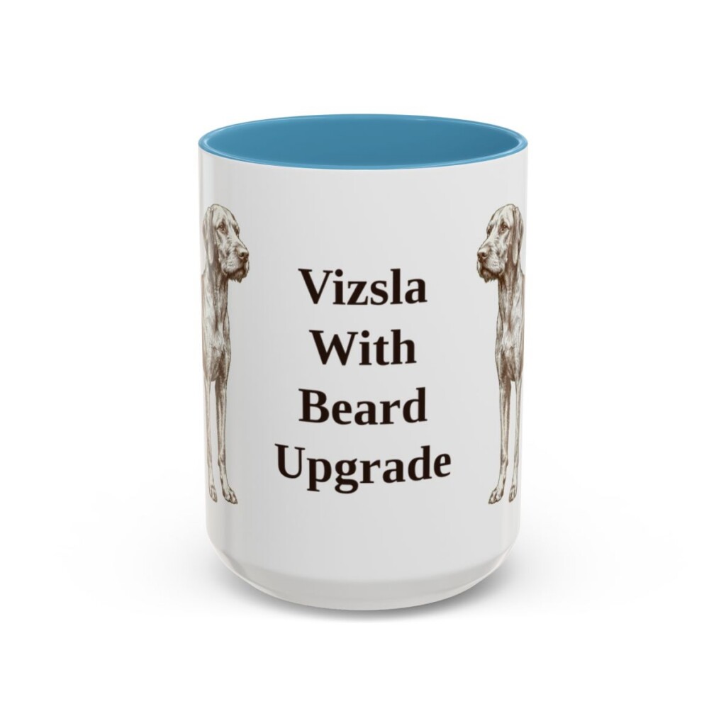 15oz Funny Wirehaired Vizsla Mug, Light Blue, front view