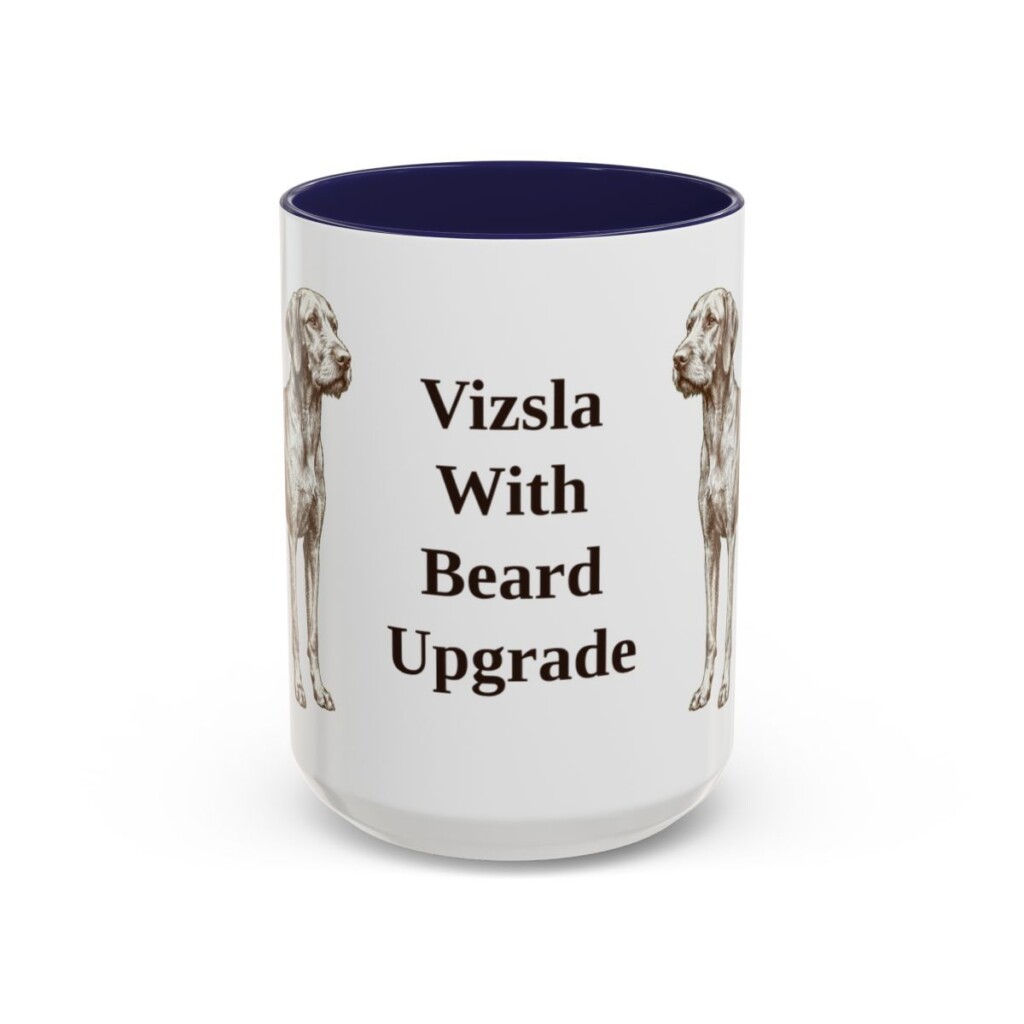 15oz Funny Wirehaired Vizsla Mug, Navy, front view