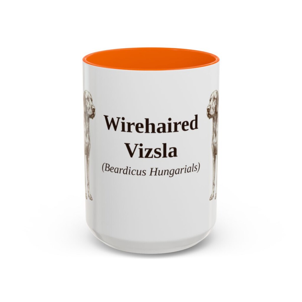 15oz-wirehaired-vizsla-mug-latin-orange 15oz Wirehaired Vizsla Latin Mug, Orange, front view