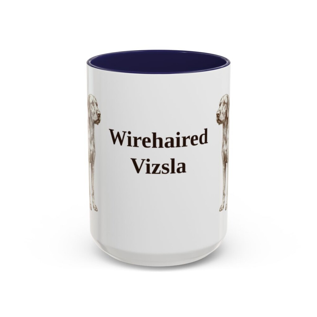 15oz Wirehaired Vizsla Mug, Navy, front view