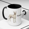 15oz Xoloitzcuintli Mug, Black, lifestyle photo