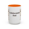 15oz Xoloitzcuintli Dog Dad Mug, Orange, front view