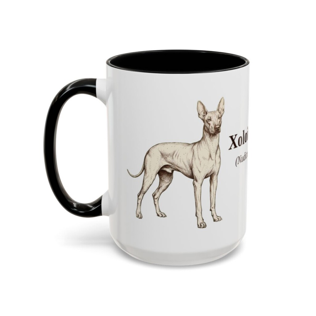 15oz-xoloitzcuintli-mug-latin-black-left 15oz Xoloitzcuintli Latin Mug, Black, left side view