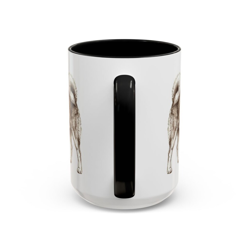 15oz Yakutian Laika Mug, Black, back view
