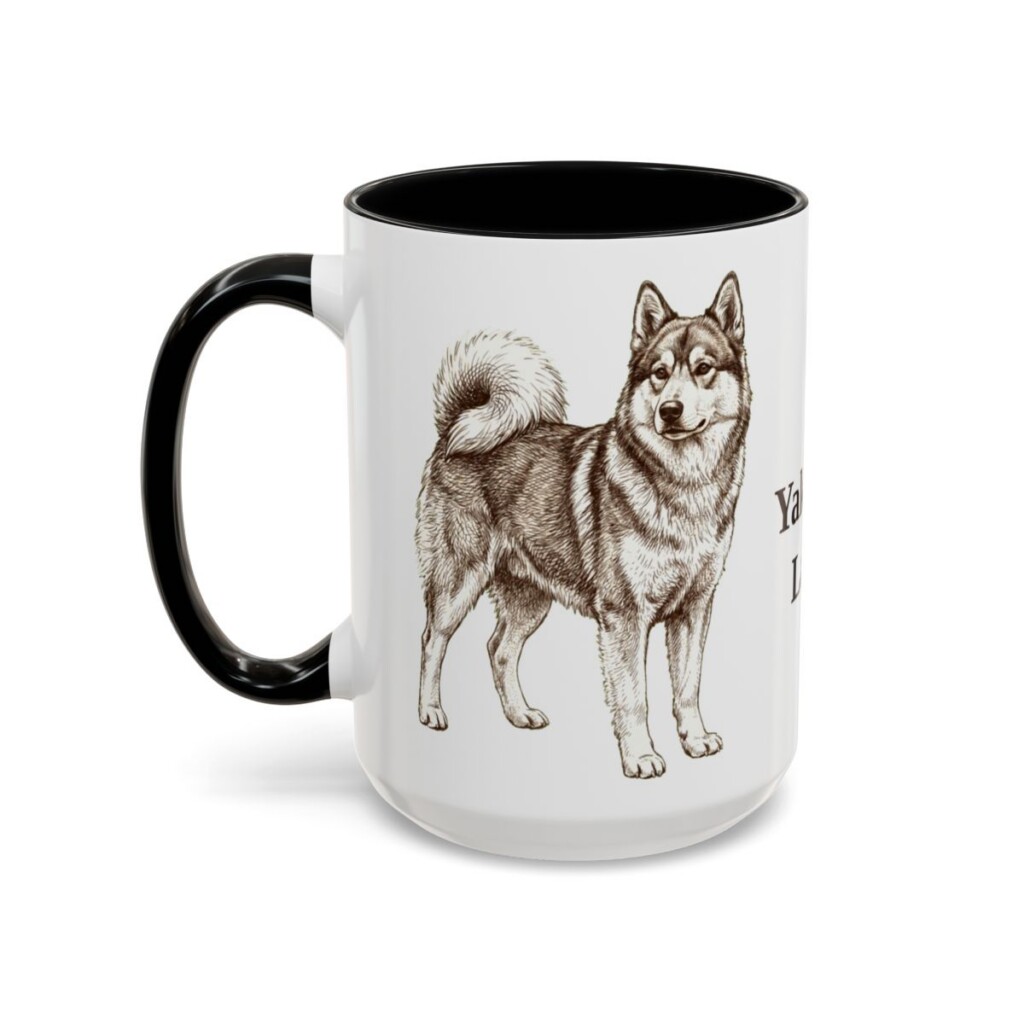 15oz Yakutian Laika Mug, Black, left side view