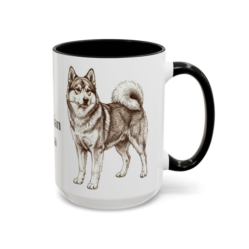15oz Yakutian Laika Mug, Black, right side view