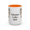 15oz Yakutian Laika Dog Dad Mug, Orange, front view
