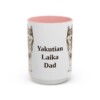 15oz Yakutian Laika Dog Dad Mug, Pink, front view