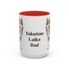 15oz Yakutian Laika Dog Dad Mug, Red, front view
